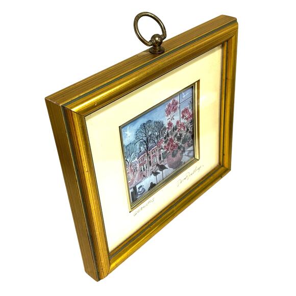 David Zwillinger art work "Geraniums" signed matted & framed print 3" x 4" - Picture 6 of 8